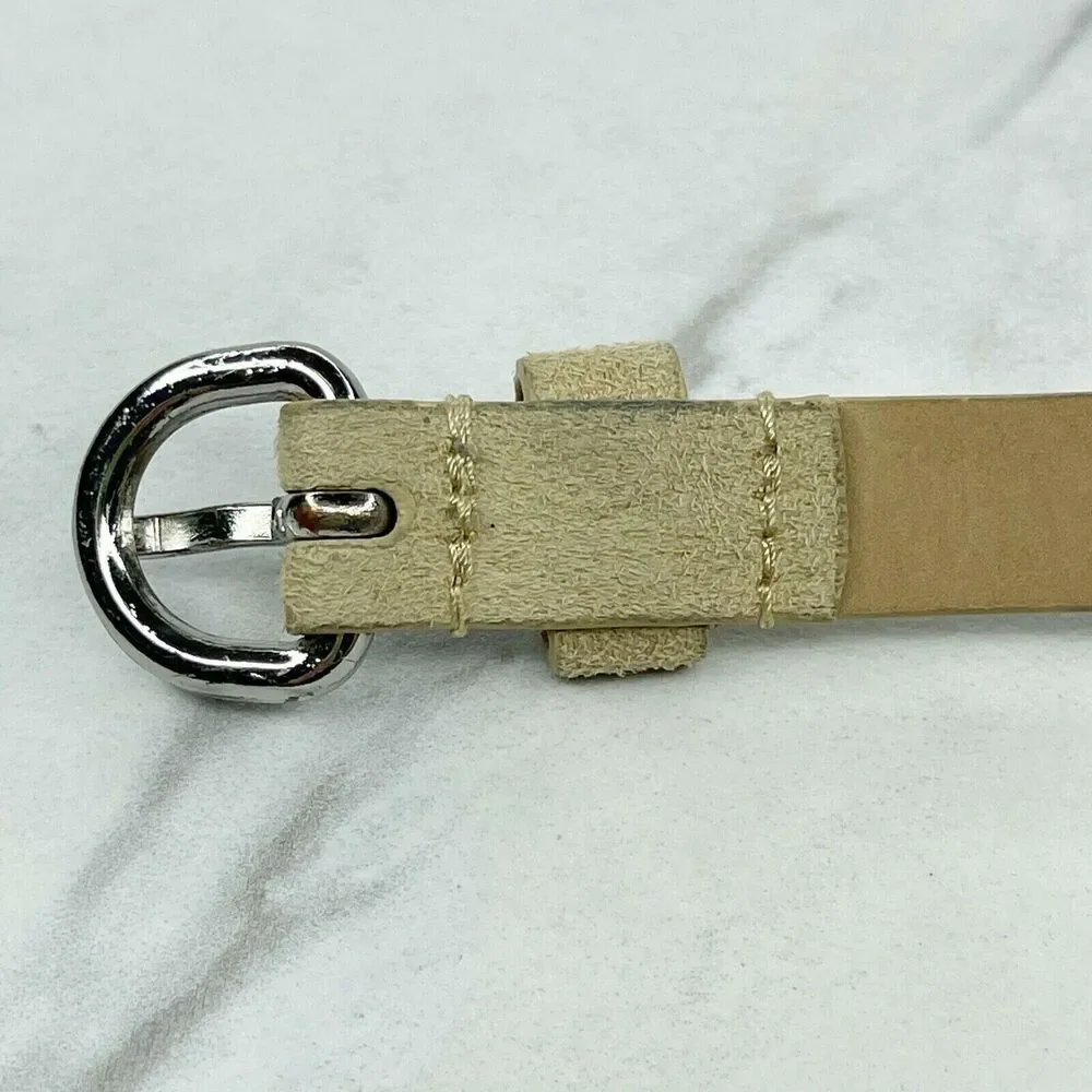 Ann Taylor LOFT Skinny Faux Suede Belt Silver Buckle Medium (M) ✨